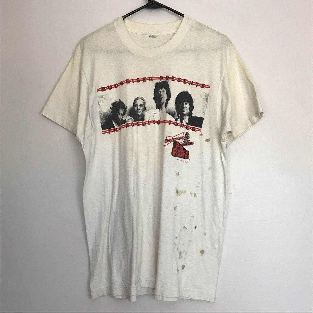 Original Vintage The Rolling Stones Budweiser Presents Tshirt Mens Sz XL